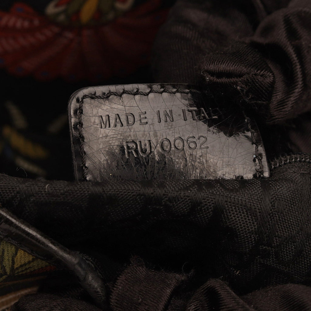 Christian Dior Saddle Vintage Floral Print Canvas Leather Bag