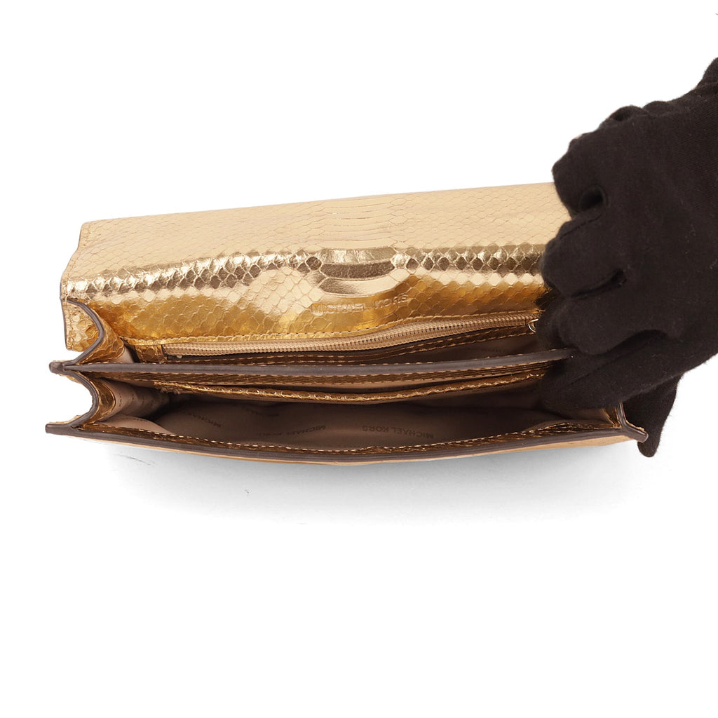 Michael Kors Python Skin Flap Crossbody Bag