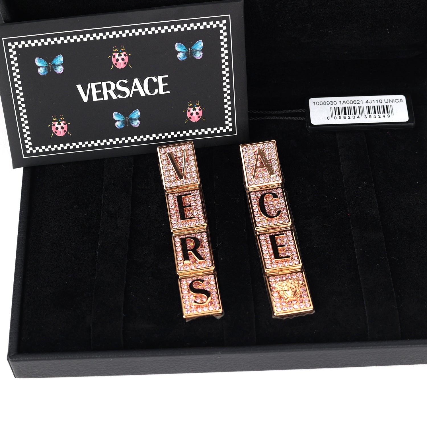 Versace Natural Logo Crystal-embellished Earrings